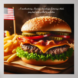 Póster Sensación de hamburguesa con estrella