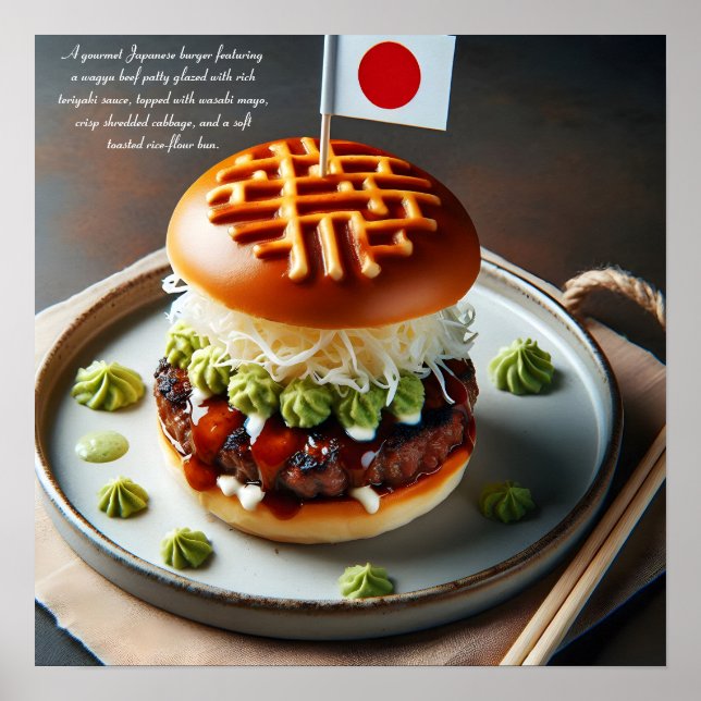 Póster Sensación de hamburguesas de cocina en Kioto (Frente)