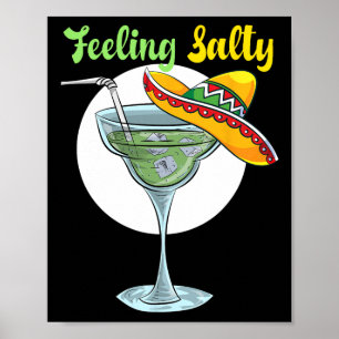 Póster Sensación de Salty Graciosa Margarita Bebiendo Cin