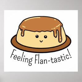 Póster Sensación de un bollo de comida flan-tastica