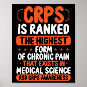 Póster Sensibilización Crps Dolor Crónico Naranja Cinta R