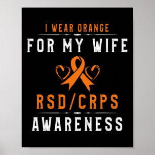 Póster Sensibilización De La Esposa De naranja Ribbon Crp