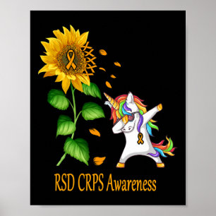 Póster Sensibilización de RSD de Unicorn Sunflower CRPS
