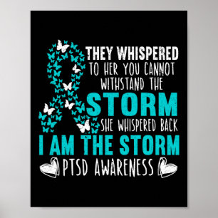 Póster Sensibilización del Ptsd Mariposa Diso de estrés p