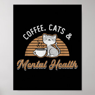 Póster Sensibilización Elevar Ansiedad Ansiedad Café Gato