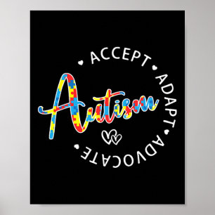 Póster Sensibilización sobre autismo aceptar a defensor a