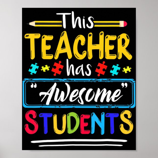 Póster Sensibilización sobre el autismo que este profesor (Frente)