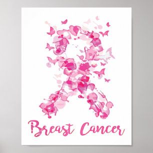 Póster Sensibilización sobre el cáncer de mama Cinta de