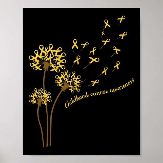 Póster Sensibilización sobre el cáncer infantil Dandelion (Frente)