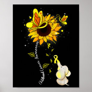 Póster Sensibilización sobre el cáncer infantil Elefante 