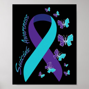 Póster Sensibilización sobre el suicidio de la mariposa d
