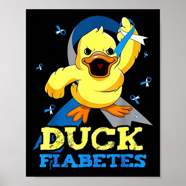 Póster Sensibilización sobre la diabetes Fiabetes para ho (Frente)
