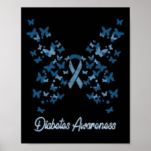 Póster Sensibilización sobre la diabetes Mariposa T1 T2 d