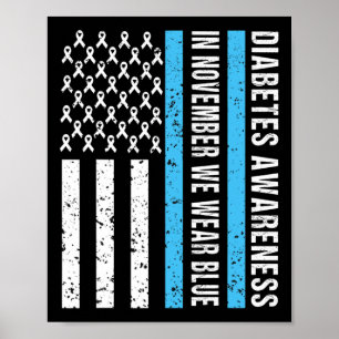 Póster Sensibilización sobre la diabetes T1D En Noviembre