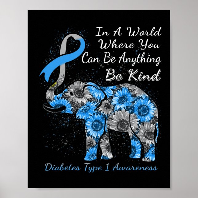 Póster Sensibilización sobre la diabetes tipo 1 Elefante  (Frente)