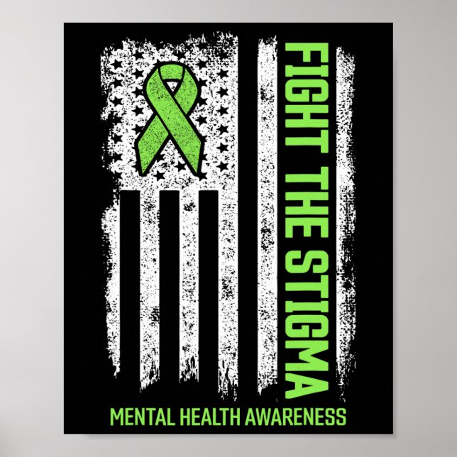 Póster Sensibilización sobre la salud mental Lucha contra (Frente)