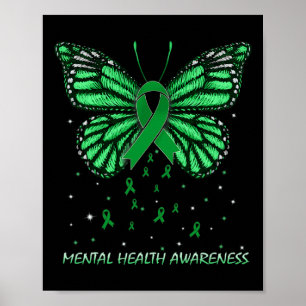 Póster Sensibilización sobre la salud mental Mariposa