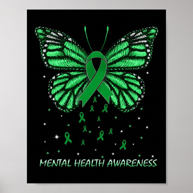 Póster Sensibilización sobre la salud mental Mariposa (Frente)