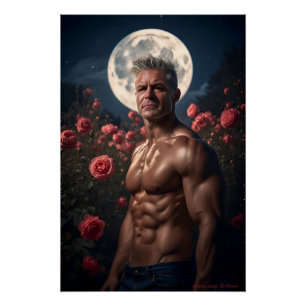 Póster Sensualidad Esculpida en Luz de Luna