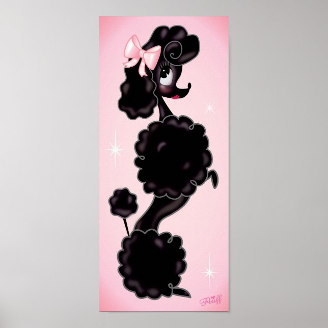 PÓSTER SENTACIÓN DE POODLE NEGRO (Frente)