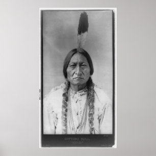 Póster Sentada americana Bull del jefe indio de Lakota