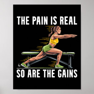 Póster Sentadilla búlgara ejercicio culturismo fitness tr