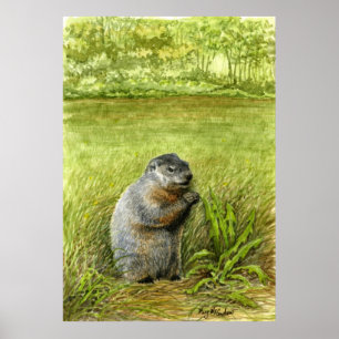 Póster Sentado en la hierba comiendo