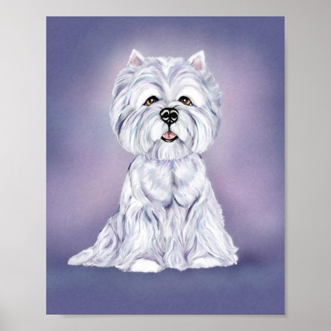 Póster Sentado Westie (Frente)