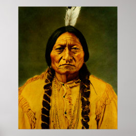 Póster Sentando a Bull Nativo Estadounidense Jefe Indio