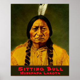 Póster Sentando a Bull Nativo Jefe Tribal Americano