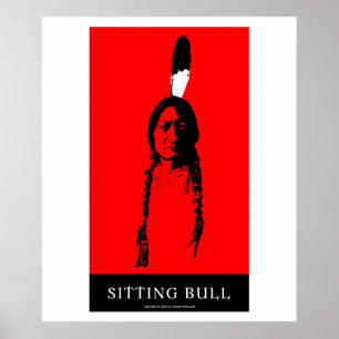 Póster Sentando el toro en rojo