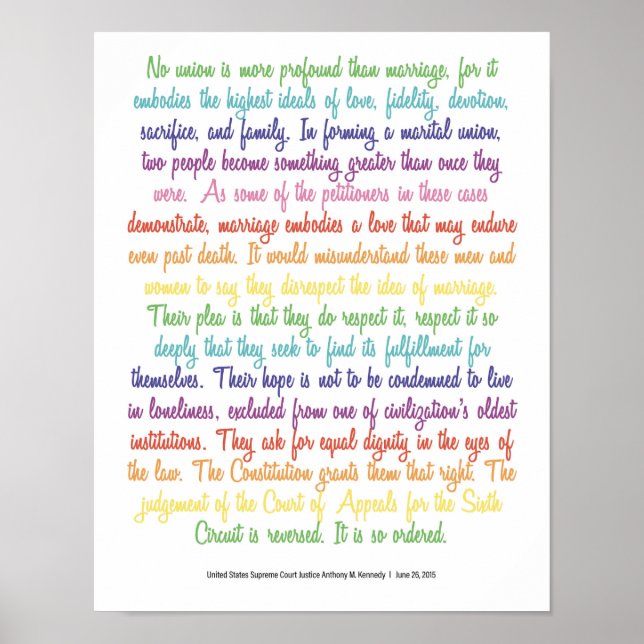 Póster Sentencia del Tribunal de Matrimonio Gay (Frente)