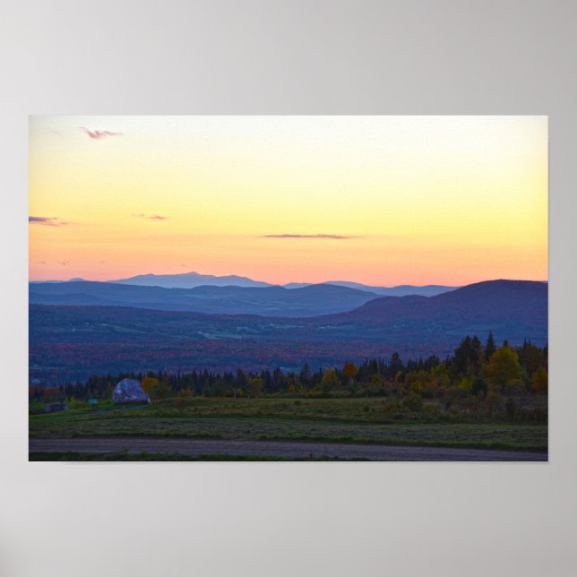 Póster Sentinel Rock Vermont Atardecer  (Frente)