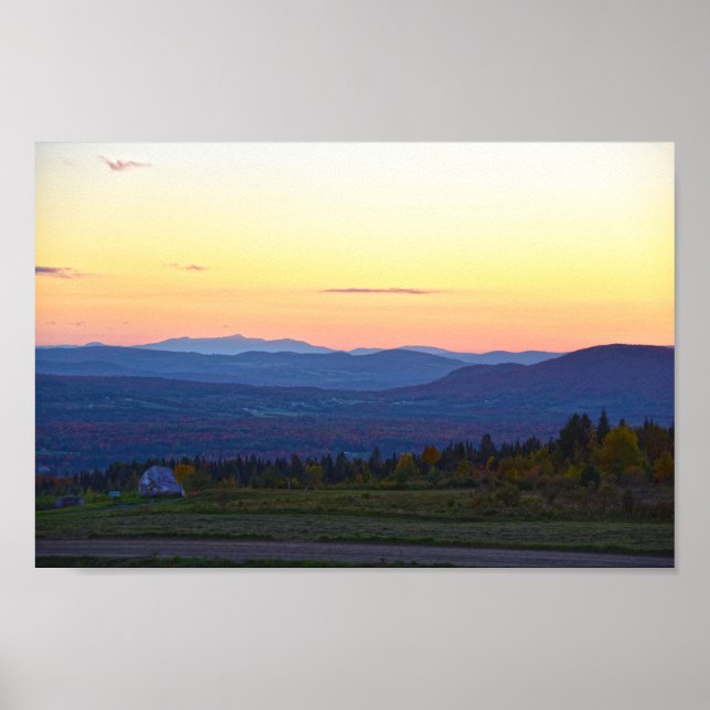 Póster Sentinel Rock Vermont Sunset (Frente)
