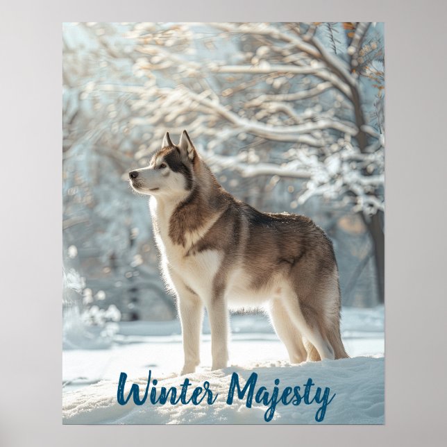 Póster Sentinel Snowy: Majestad Alaskan Malamute (Frente)