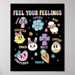 Póster Sentir sus sentimientos Salud Mental Pascua Estéti