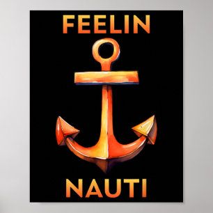 Póster Sentirse travieso divertido navegando y en barca