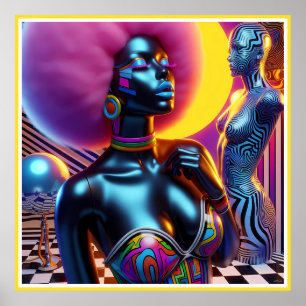 Póster Sentry consensual Ken Gage Fantasy Vaporwave