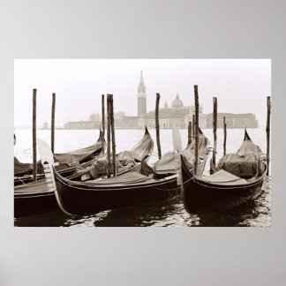 Póster Sepia Gondolas