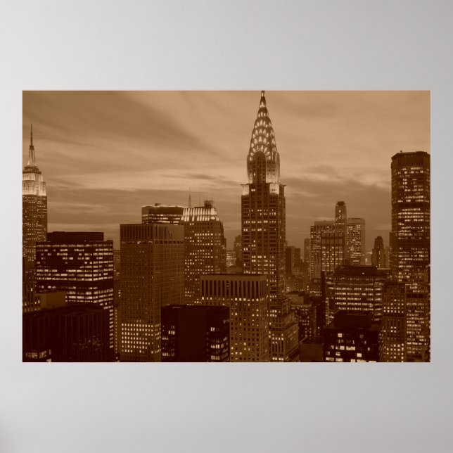 Póster Sepia Nueva York (Frente)
