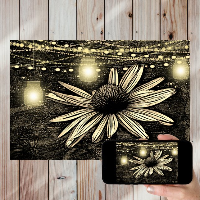 Póster Sepia Tono Coneflower bajo las luces de oro de Jar (Subido por el creador)