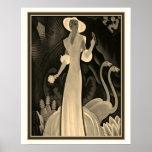 Póster Sepia Tropical Art Deco Print-William P. Welsh<br><div class="desc">Sepia,  Art Deco,  Impresión tropical de William P. Welsh 16 x 20</div>