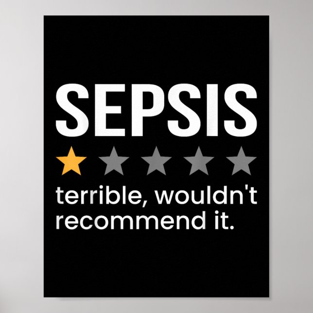 Póster Sepsis One Star Rating Sepsis Awareness Support (Frente)