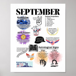 Póster Septiembre Fun Facts Poster