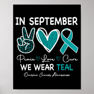 Póster Septiembre llevamos verde teal cáncer de ovario co