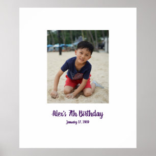 Póster Séptimo cumpleaños Rótulo en la Junta de Fiestas 7