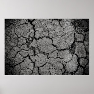 Póster Sequía árida de tierra gris