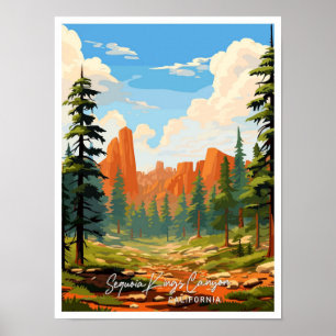 Póster Sequoia Kings Canyon California Art Travel