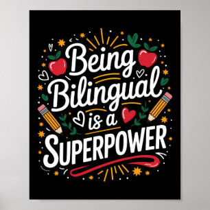 Póster Ser Bilingüe Es Mi Superpoder Profesor De Esl Escu