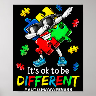 Póster Ser diferente rompecabezas de dabbing conciencia d